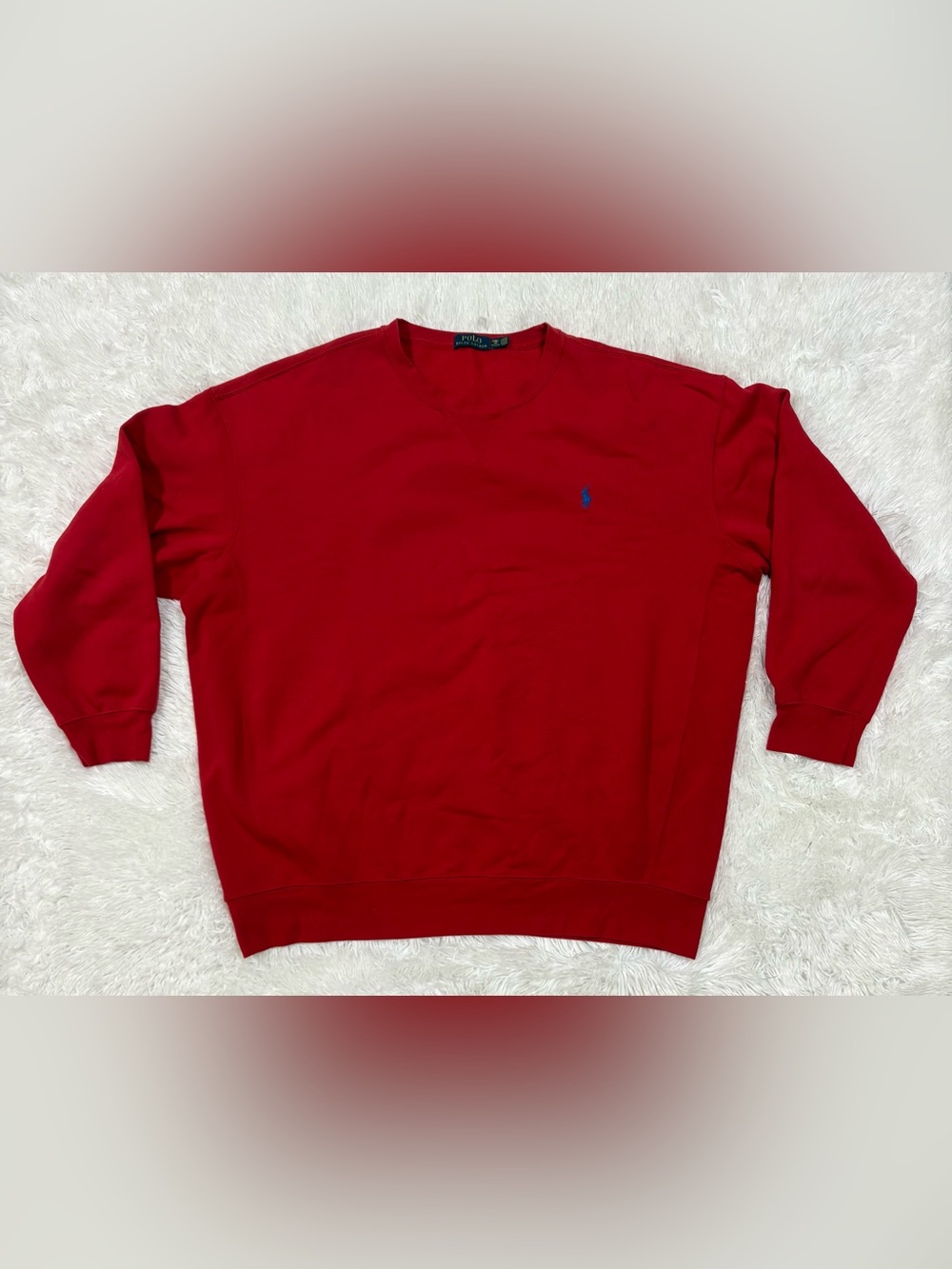 Polo by Ralph Lauren Red Crewneck Sweatshirt with Blue Pony